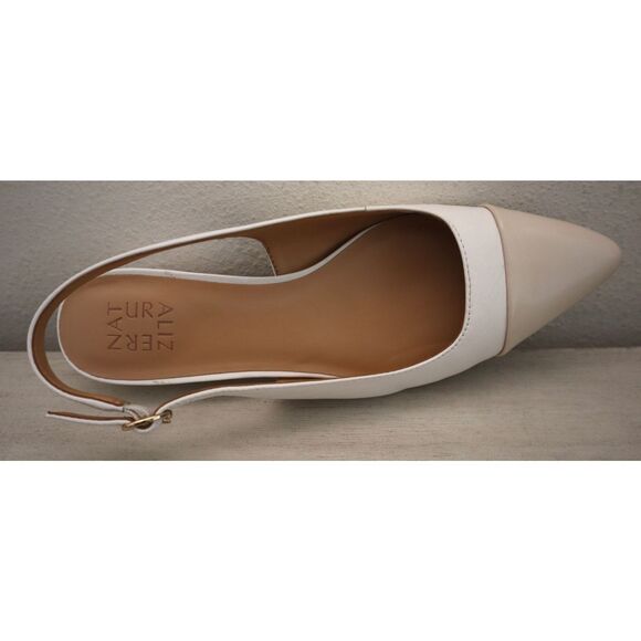 Naturalizer I8728M3100 Women Sz 8M White/Porcelain Leather Banks Slingback Pumps - Picture 7 of 14